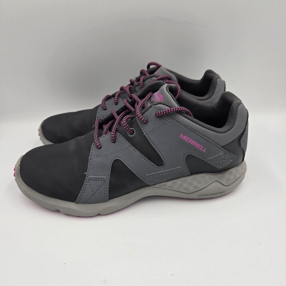 Merrell Women Size 9 Grey Purple ISIX8 PRO Work Shoes Oil Slip Resistant Sneaker